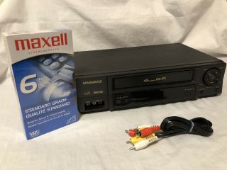 Philips Magnavox Vr602bmg21 Vcr Vhs Video Recorder,  W/ Vhs Tape,  Av,