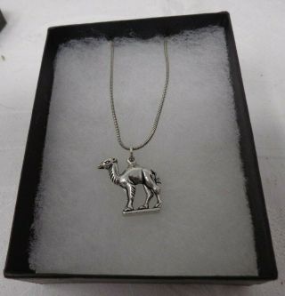 7 Vintage Sterling Silver 925 Camel Pendant & Chain Necklace With Gift Box B3