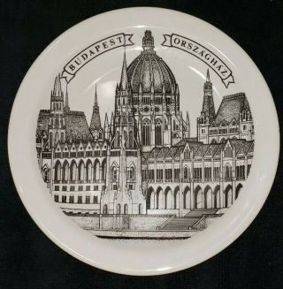 Vintage Hungarian Budapest OrszÁghÁz Collectable Ceremic Plate Cityscape 319