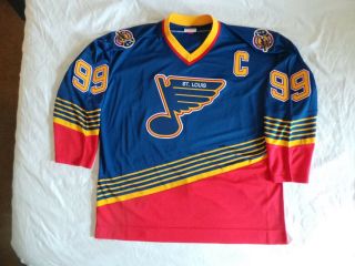Mitchell & Ness M&n St Louis Blues Authentic Wayne Gretzky Jersey Size 56 3xl