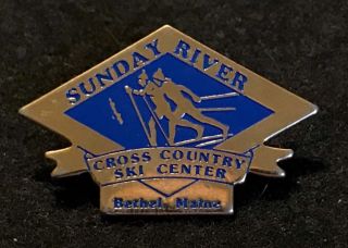 Sunday River Cross Country Ski Center Skiing Pin Maine Resort Travel Souvenir