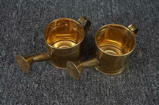 Vintage Set Of 2 Ornamental Brass Mini Platers,  Made In India Model BS - 4308 2