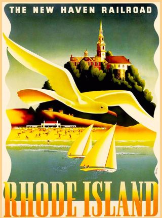 Rhode Island Haven Railroad United States Travel Advertisement Poster