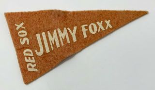 Vintage 1936 Red Ball Gum Co Mini Felt Baseball Pennant Red Sox Jimmy Foxx 4 "