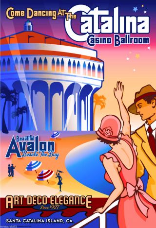 Santa Catalina Island Avalon California United States Travel Poster Print