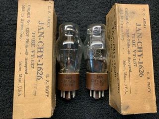 2 Nos Nib Matched Hytron Jan Chy 1626 Audio Tubes Usa 1943