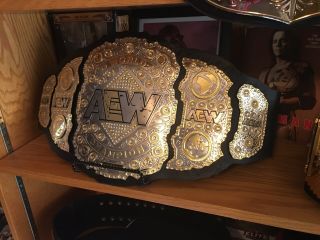 All Elite Wrestling Aew World Championship Belt.  2mm Stacked Plates.  Wwe Wwf Wcw