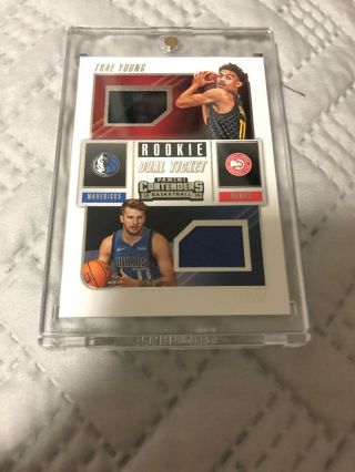 2018 - 2019 Panini Contenders Rookie Dual Ticket Trae Young / Luka Doncic Non Auto 2