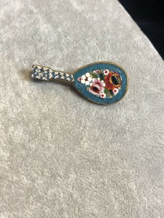 Vintage Micro Mosaic Italian Glass Mandolin Brooch Jewellery
