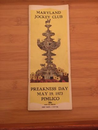 Md Jockey Club Preakness Day Pimlico 1973 Preakness Stakes Program Secretariat
