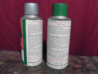 2 Vintage Kris - Krinkle 5 3/4 oz.  Cans Green & Silver Spray Paint Styrofoam 2