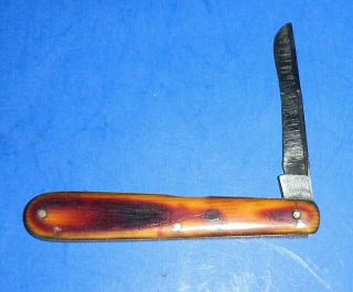 Vintage H.  Boker & Co.  Tree Brand Cutlery Stained Celluloid Handled Corn Knife