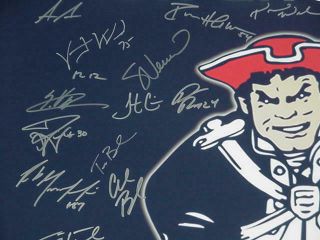 2014 England Patriots Team Signed Poster Bowl Champions 3