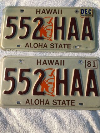 Hawaii " Aloha State - King Kamehameha I " 1981 Vintage Classic License Plate 2