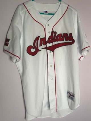 Authentic Russell Athletic Jim Thome Cleveland Indians White Jersey Sz 52