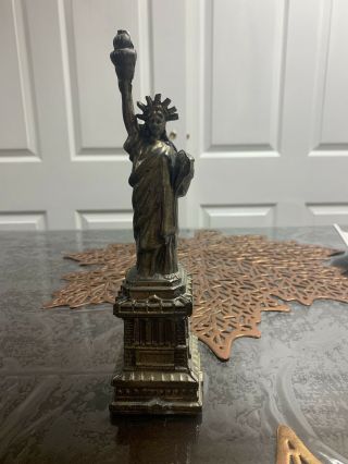 Small Vintage Statue Of Liberty Figurine Cast Metal Nyc York