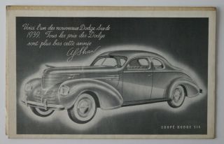 Dodge 1939 Dealer Brochure Jarry Automobiles - French - Canada - St1002000518