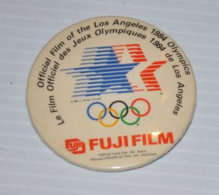Los Angeles Olympics Fuji Film Vintage Pinback / Pin 1984 Usa