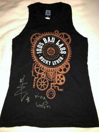 Becky Lynch Wwe Signed Autograph Ring Worn Shirt 100 Bad Lass Photo Proof Jsa