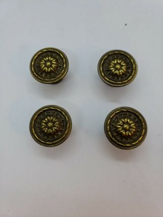4 Vintage Bronze Finished 1 Inch Drawer Pulls Knobs 135