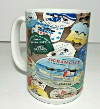Ocean City Jersey Beach Tag Coffee Tea Cup Mug 4 1/2 Inch Tall