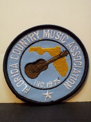 Vintage Florida Country Music Association Patch Souvenir Embroidered Cloth Badge