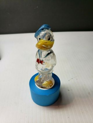 Vintage Walt Disney Donald Duck Glass Perfume Bottle