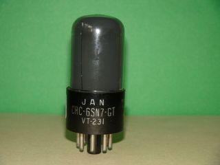 1945 Rca Jan Crc 6sn7 Gt Vt - 231 Vacuum Tube Very Strong Code V3e