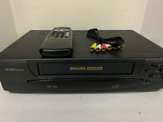 Philips Magnavox Vra611at22 Vcr Vhs Player/ Recorder With Remote