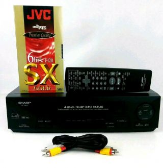 Sharp Vc - A410u Vhs Player 4 Head Hifi With Remote & Audio Cables -