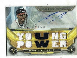 2019 Topps Triple Threads Ronald Acuna Jr.  Triple Game - Jersey Auto /18