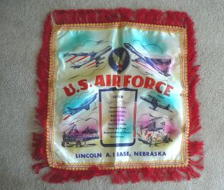 Lincoln Air Force Base Lincoln Ne Nebraska - Vintage Satin Pillow Top Sham - Ex