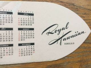 Vintage 1954 Royal Hawaiian Hotel Surfing Surf Board Calendar Honolulu Hawaii 3
