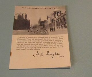 1944 Oxford England United Kingdom Travel Brochure For Us Armed Forces In The Uk