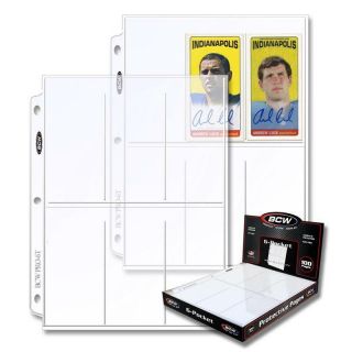 1 Case 500 Bcw Pro 6 - Pocket Page Binder Sheets For Tall Collectible Sports Cards