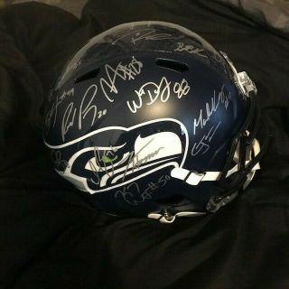 2019 Seattle Seahawks Team Signed Full Size Football Helmet