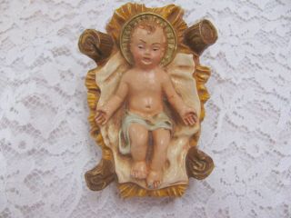 Vintage Large 12 " Scale Baby Jesus In Manger Italy