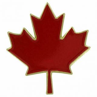 Canadian Red / Gold Maple Leaf Pin Canada Lapel Enamel/ Metal Pin