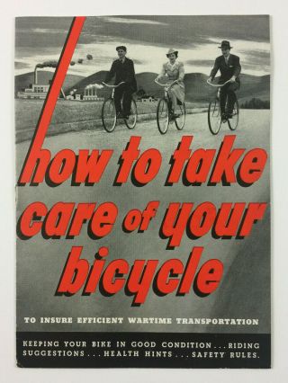 How To Take Care Of Your Bicycle Vintage Shelby Cycle Company Guide Booklet 1942