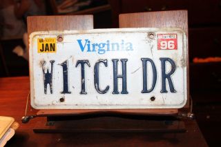 1996 Virginia License Plate Personalized W1tch Dr Witch Doctor Halloween Magic