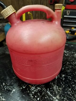 Vintage EAGLE 2 - 1/2 Gallon Vented Plastic Gas Can Model PG - 3 Made In USA 2.  5 3