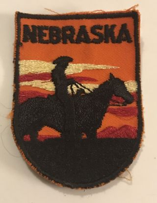 Nebraska Vintage Patch State Cowboy Souvenir Travel Voyager Embroidered