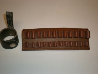 Leather Ammo Holder & Other Vintage Leather Belt Piece - Ideal 30 30 ??