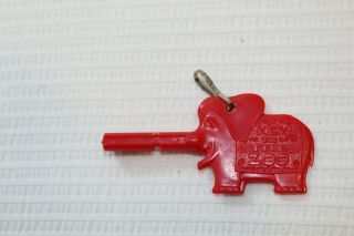 Vintage Detroit Zoo Key Red Plastic Elephant - No Paper Tag