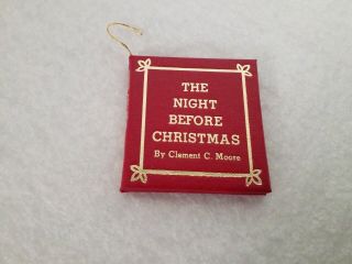 Vintage Kurt S.  Adler 1977 Mini Book Christmas Ornaments Night Before Christmas