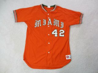 Rawlings Miami Hurricanes Lazer Collazo Baseball Jersey Orange Game Worn