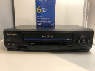 Panasonic 4 Head Omni Vision Vcr Model Pv - V402,  Vhs Tape And Coaxial Cable