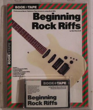 Beginning Rock Riffs Wolf Marshall Amsco Vintage Book With Cassette Guitar