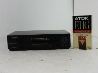 Sharp Vc - A410 Vcr Hq 4 Head Vhs Player W/new Tdk T - 120 Tape - Fully Functional