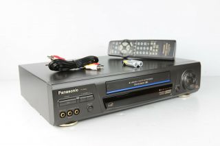 Panasonic Pv - 8662 Vcr Hifi Stereo Bundle Remote Batteries Rca Cables Japan Made